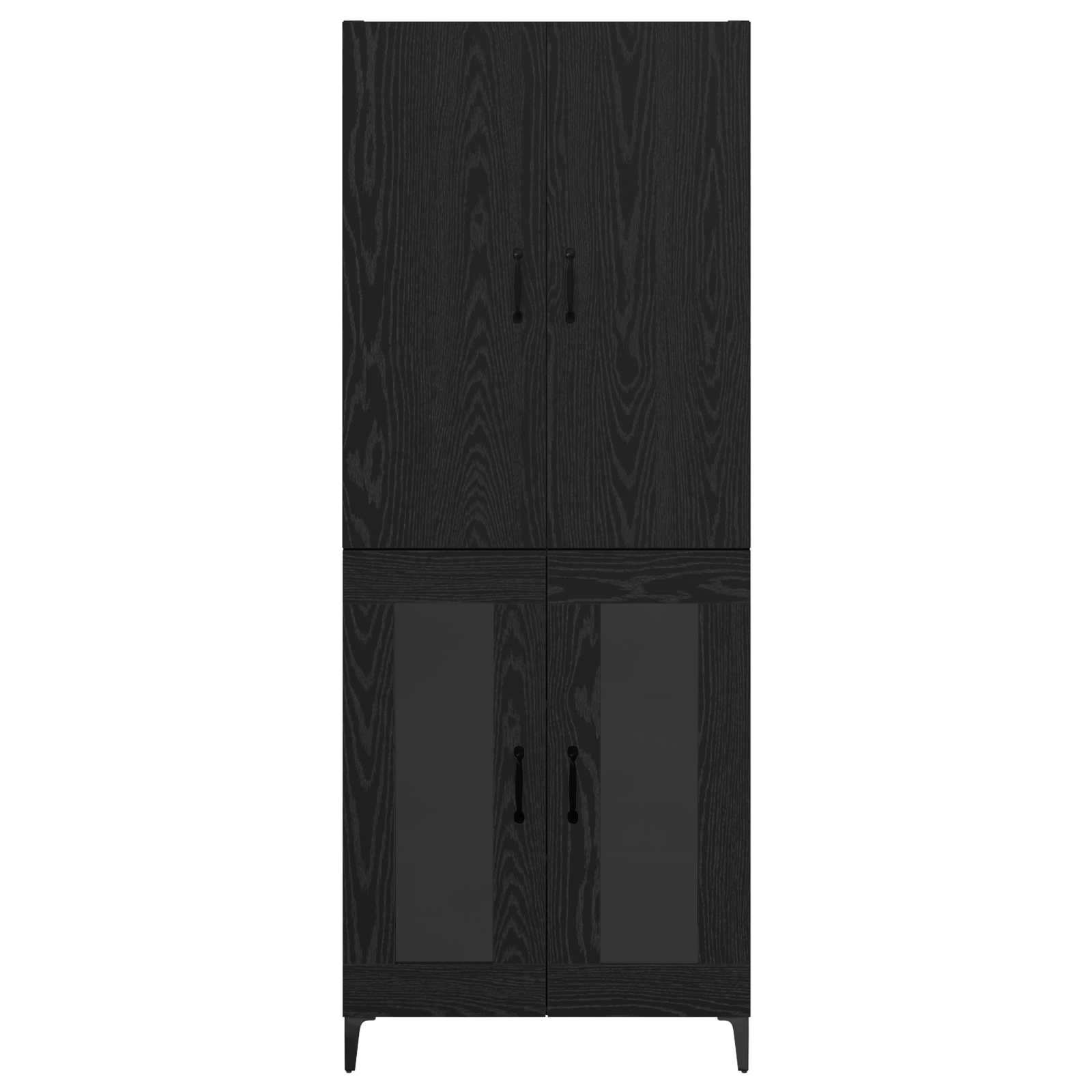 Highboard Μαύρη Οξυά 69,5 x 34 x 180 εκ. Επεξεργασμένο ξύλο - Pakobazaar