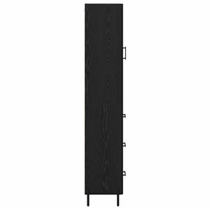 Highboard Μαύρη Οξυά 34,5 x 34 x 180 εκ. Επεξεργασμένο ξύλο - Pakobazaar