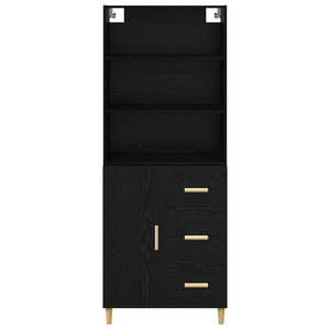 Highboard Μαύρη Οξυά 69,5 x 32,5 x 180 εκ Επεξεργασμένο Ξύλο