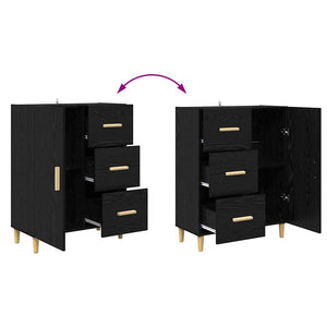 Highboard Μαύρη Οξυά 69,5 x 32,5 x 180 εκ Επεξεργασμένο Ξύλο