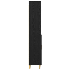 Highboard Μαύρη Οξυά 69,5 x 32,5 x 180 εκ Επεξεργασμένο Ξύλο
