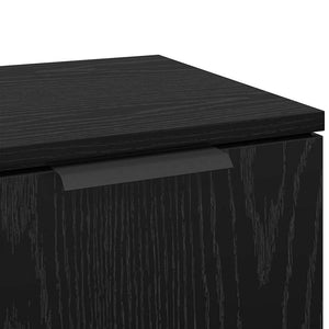 Πλαϊνό γραφείο με συρτάρι 3 pcs Μαύρη δρυς Επεξεργασμένο ξύλο - Pakobazaar