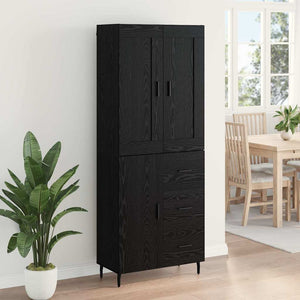 Highboard 2 τμχ. Μαύρη Οξυά 69,5 x 34 x 180 εκ.