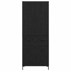 Highboard Μαύρη Οξυά 69,5 x 34 x 180 εκ. Επεξεργασμένο Ξύλο