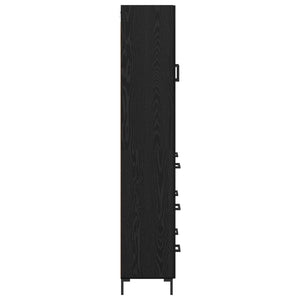 Highboard Μαύρη Οξυά 69,5 x 34 x 180 εκ. Επεξεργασμένο Ξύλο