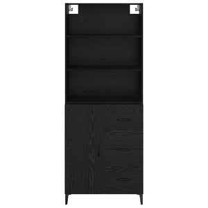 Highboard Μαύρη Οξυά 69,5 x 34 x 180 εκ. Επεξεργασμένο Ξύλο