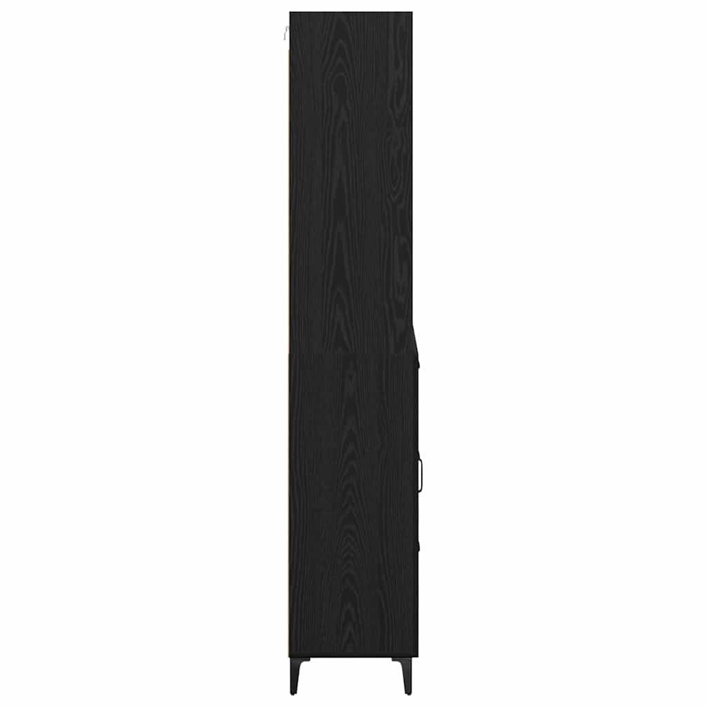 Highboard Μαύρη Οξυά 69,5 x 34 x 180 εκ. Επεξεργασμένο ξύλο