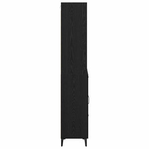 Highboard Μαύρη Οξυά 69,5 x 34 x 180 εκ. Επεξεργασμένο Ξύλο