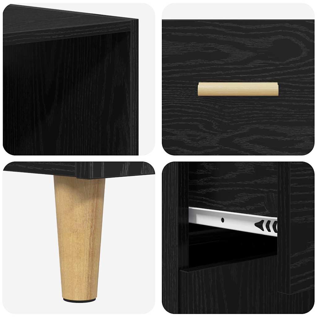 Highboard Μαύρη Οξυά 69,5 x 32,5 x 180 εκ Επεξεργασμένο ξύλο - Pakobazaar