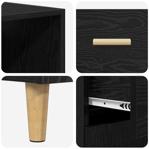 Highboard Μαύρη Οξυά 69,5 x 32,5 x 180 εκ Επεξεργασμένο ξύλο - Pakobazaar