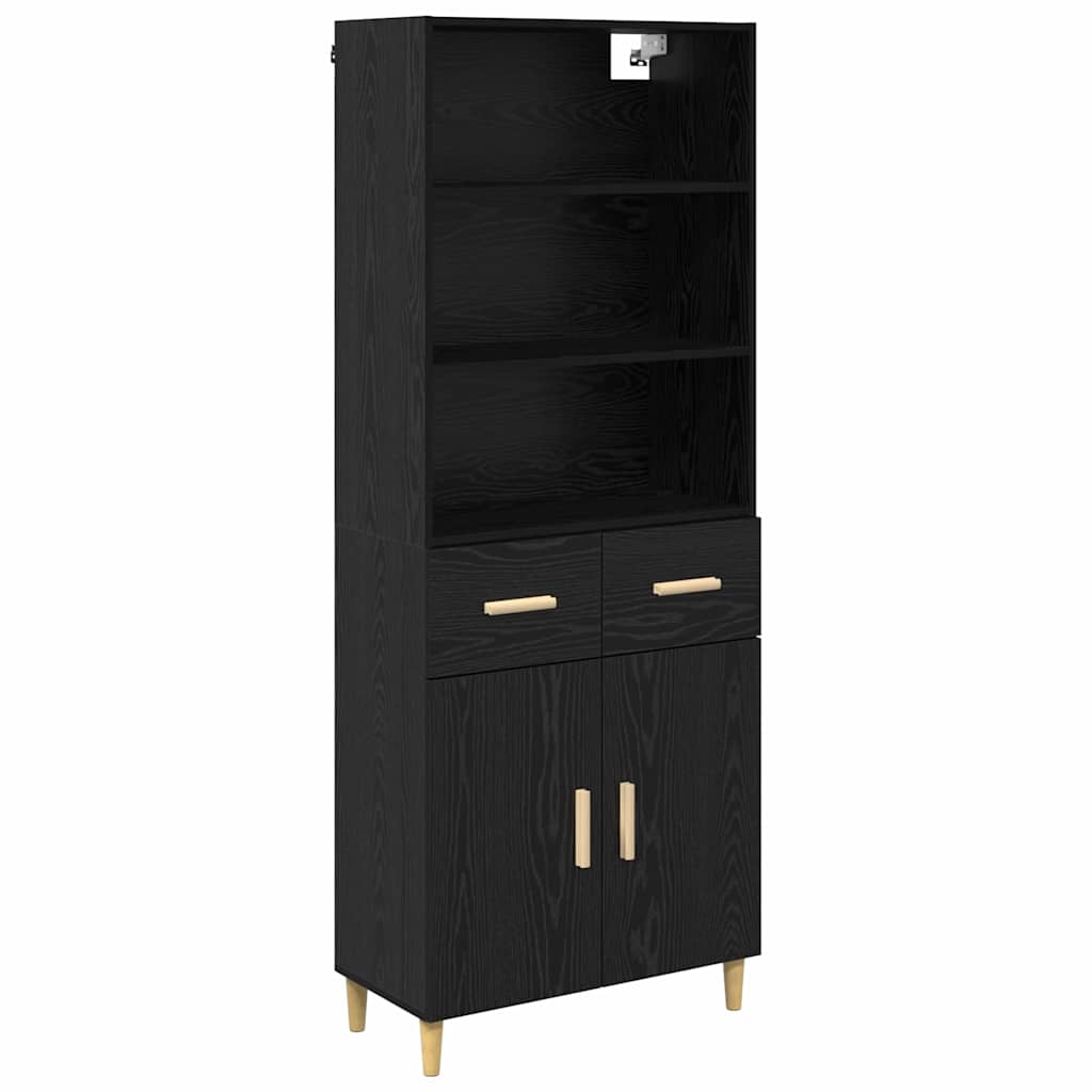 Highboard Μαύρη Οξυά 69,5 x 32,5 x 180 εκ Επεξεργασμένο ξύλο - Pakobazaar