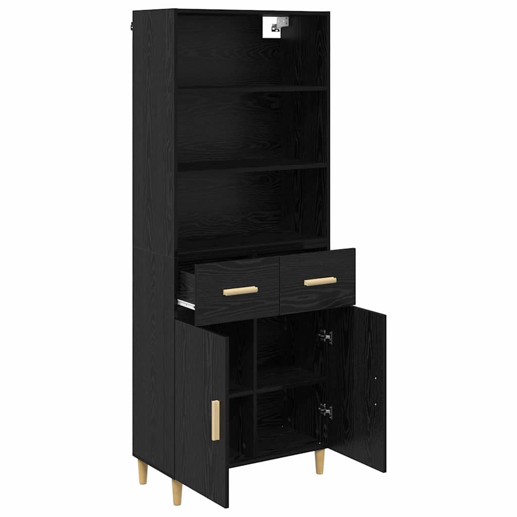 Highboard Μαύρη Οξυά 69,5 x 32,5 x 180 εκ Επεξεργασμένο ξύλο - Pakobazaar