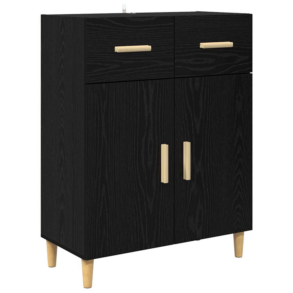 Highboard Μαύρη Οξυά 69,5 x 32,5 x 180 εκ Επεξεργασμένο ξύλο - Pakobazaar
