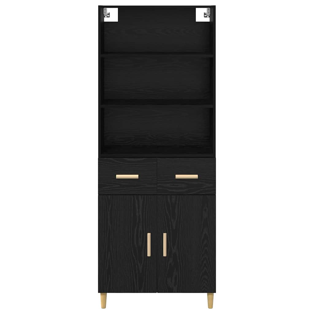 Highboard Μαύρη Οξυά 69,5 x 32,5 x 180 εκ Επεξεργασμένο ξύλο - Pakobazaar