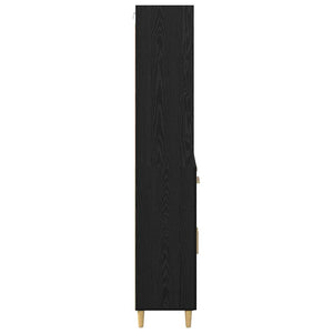 Highboard Μαύρη Οξυά 69,5 x 32,5 x 180 εκ Επεξεργασμένο ξύλο - Pakobazaar