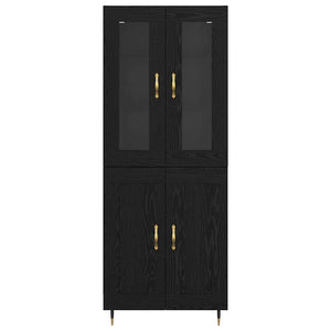 Highboard 2 τμχ. Μαύρη Οξυά 69,5 x 34 x 180 εκ.