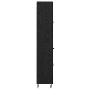 Highboard Μαύρη Οξυά 69,5 x 34 x 180 εκ. Επεξεργασμένο Ξύλο
