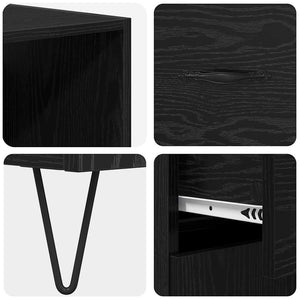 Highboard 2 τμχ. Μαύρη Οξυά 69,5 x 34 x 180 εκ.