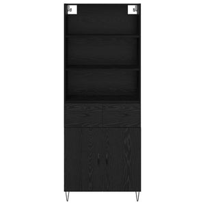 Highboard 2 τμχ. Μαύρη Οξυά 69,5 x 34 x 180 εκ.