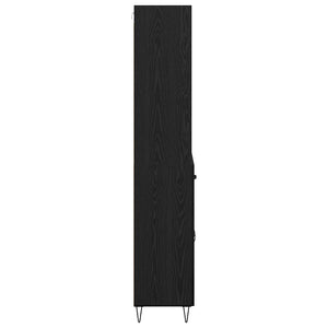Highboard 2 τμχ. Μαύρη Οξυά 69,5 x 34 x 180 εκ.