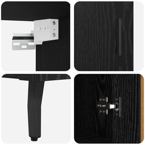 Highboard 2 τμχ. Μαύρη Οξυά 69,5 x 34 x 180 εκ.