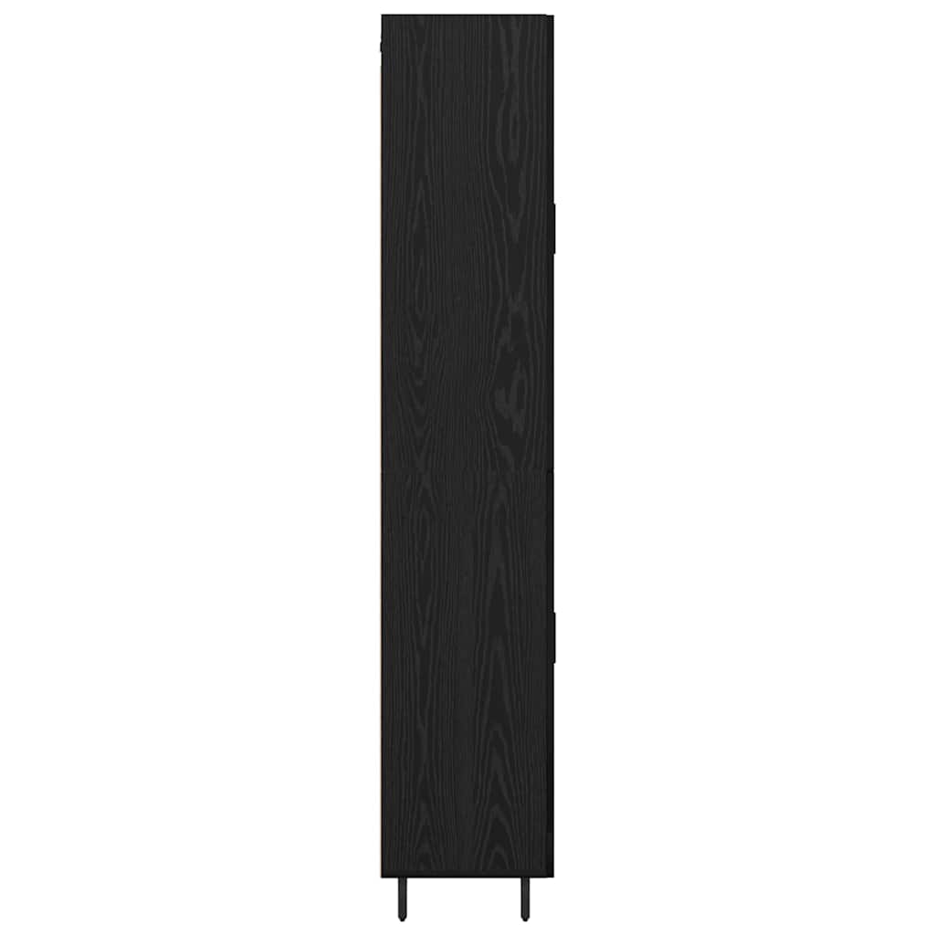 Highboard 2 pcs Μαύρη Οξυά Επεξεργασμένο ξύλο