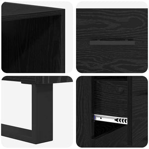 Highboard 2 τμχ. Μαύρη Οξυά 69,5 x 34 x 180 εκ.