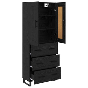 Highboard 2 τμχ. Μαύρη Οξυά 69,5 x 34 x 180 εκ.