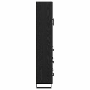 Highboard 2 τμχ. Μαύρη Οξυά 69,5 x 34 x 180 εκ.