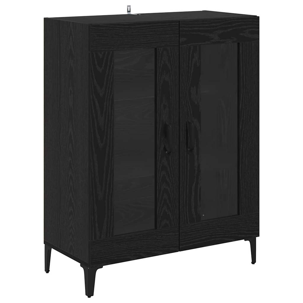 Highboard Μαύρη Οξυά 69,5 x 34 x 180 εκ. Επεξεργασμένο ξύλο