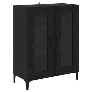 Highboard Μαύρη Οξυά 69,5 x 34 x 180 εκ. Επεξεργασμένο Ξύλο