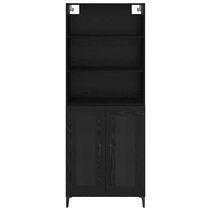 Highboard Μαύρη Οξυά 69,5 x 34 x 180 εκ. Επεξεργασμένο Ξύλο