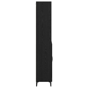 Highboard Μαύρη Οξυά 69,5 x 34 x 180 εκ. Επεξεργασμένο Ξύλο