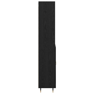Highboard Μαύρη δρυς 69,5 x 34 x 180 εκ. Επεξεργασμένο Ξύλο