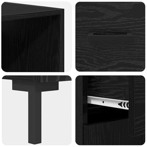 Highboard Μαύρη Οξυά 69,5 x 34 x 180 εκ. Επεξεργασμένο Ξύλο