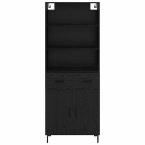 Highboard Μαύρη Οξυά 69,5 x 34 x 180 εκ. Επεξεργασμένο Ξύλο