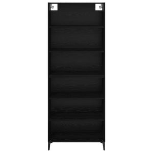 Highboard Μαύρη Οξυά 69,5 x 34 x 180 εκ. Επεξεργασμένο Ξύλο