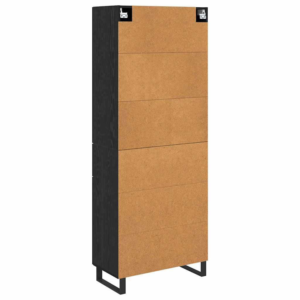 Highboard με συρτάρι 2 pcs Μαύρη Οξυά 69,5 x 34 x 180 εκ. - Pakobazaar