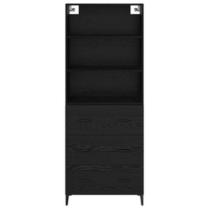 Highboard Μαύρη Οξυά 69,5 x 34 x 180 εκ. Επεξεργασμένο Ξύλο