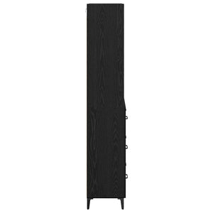 Highboard Μαύρη Οξυά 69,5 x 34 x 180 εκ. Επεξεργασμένο Ξύλο