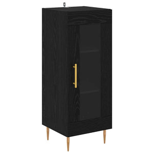 Highboard 2 τμχ. Μαύρη Οξυά 34,5 x 34 x 180 εκ.
