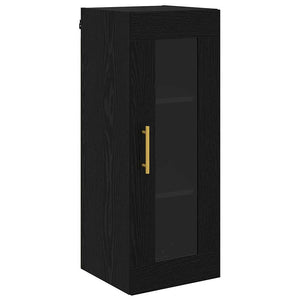 Highboard 2 τμχ. Μαύρη Οξυά 34,5 x 34 x 180 εκ.