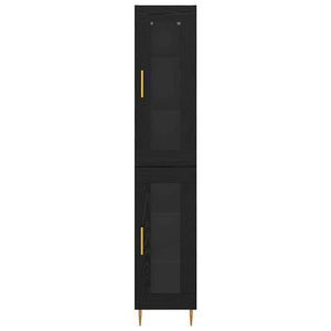 Highboard 2 τμχ. Μαύρη Οξυά 34,5 x 34 x 180 εκ.