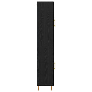Highboard 2 τμχ. Μαύρη Οξυά 34,5 x 34 x 180 εκ.