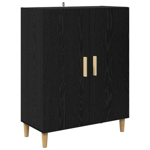 Highboard Μαύρη Οξυά 69,5 x 34 x 180 εκ. Σύνθετο Ξύλο και Γυαλί