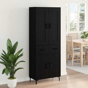 Highboard 2 τμχ. Μαύρη Οξυά 69,5 x 34 x 180 εκ.