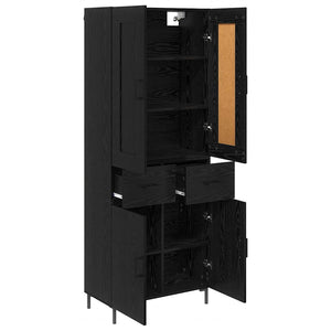 Highboard 2 τμχ. Μαύρη Οξυά 69,5 x 34 x 180 εκ.