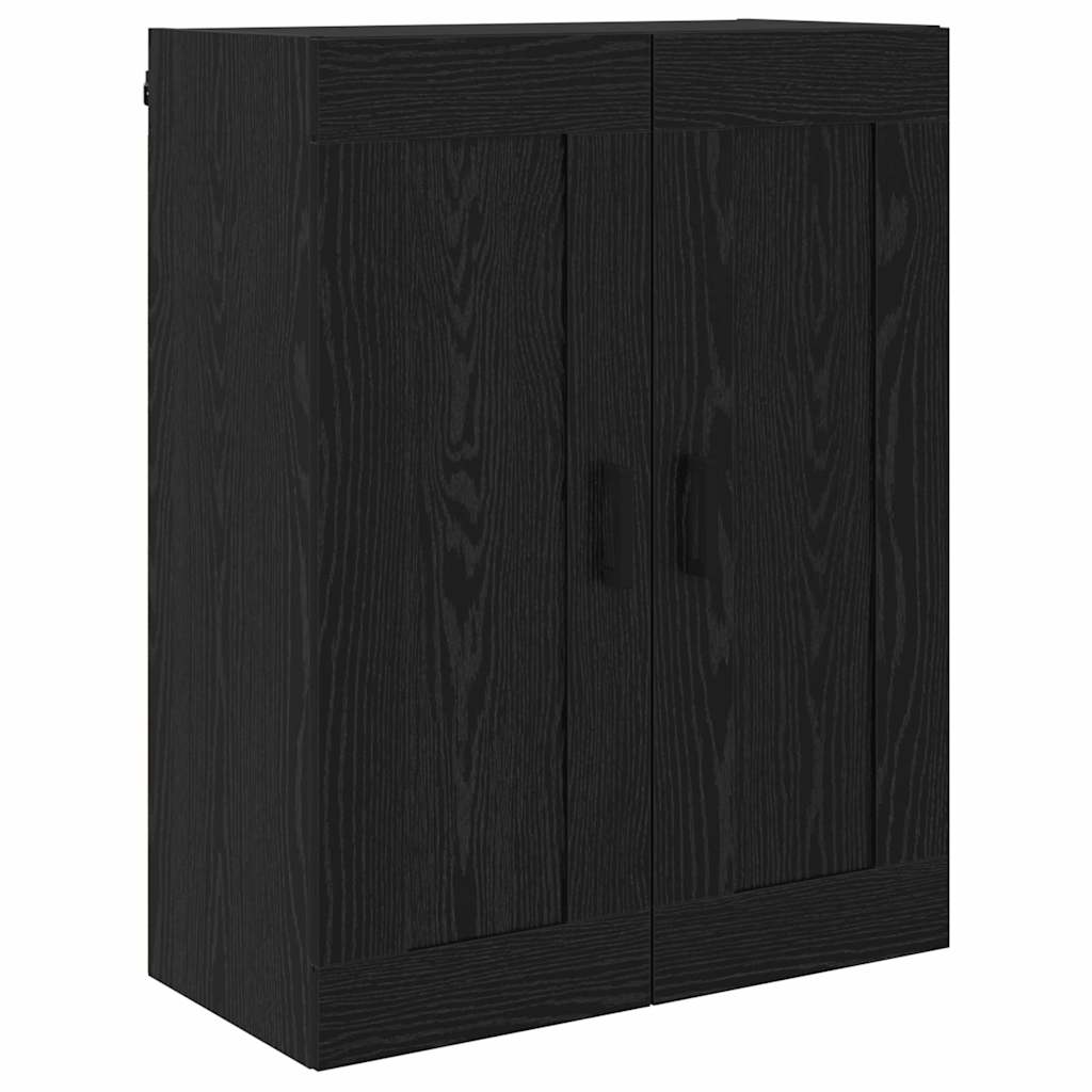 Highboard με συρτάρι 2 pcs Μαύρη Οξυά Επεξεργασμένο ξύλο