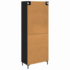 Highboard 2 τμχ. Μαύρη Οξυά 69,5 x 34 x 180 εκ.
