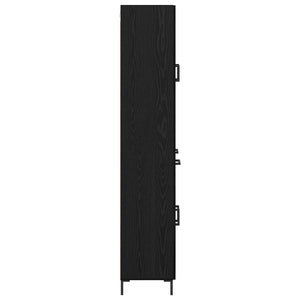 Highboard 2 τμχ. Μαύρη Οξυά 69,5 x 34 x 180 εκ.